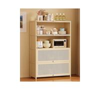 Living And Home Bamboo Freestanding Sideboard Storage Cabinet In White White