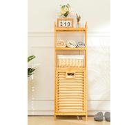 Living and Home Bamboo Laundry Hamper Basket with Liner Bag Storage Clothes Hamper with Handles - Brown