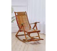 Living And Home Bamboo Rocking Chair Foldable Recliner In Brown Brown