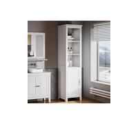 Living And Home Bathroom Freestanding Tall Cabinet With Door In White White One Size