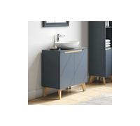 Living and Home Bathroom Freestanding Under Sink Cabinet - Grey