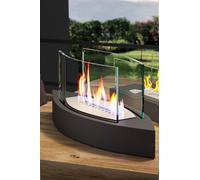 Living And Home Bio-Ethanol Tabletop Fireplace With Flame Guard In Black Black One Size
