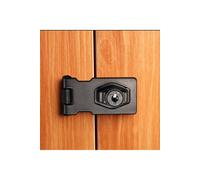 Living And Home Black Metal Mechanical Keyed Hasp Lock Twist Knob For Cabinet Black