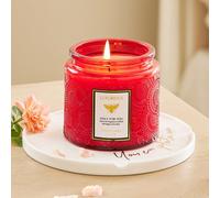 Living And Home Bluebell Scented Soy Wax Candle In Embossed Jar With Exotic Lid