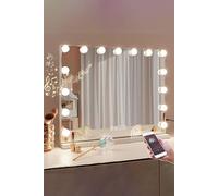 Living and Home Bluetooth Hollywood Vanity Mirror with Touch Screen Control & USB Charging Port, Tabletop Mirror For Makeup Desk ＆ Dressing Room Living and Home Natural