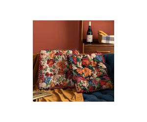 Living And Home Bohemian Floral Tassel-Trimmed Throw Cushion Multi