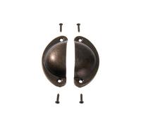 Living And Home Bronze Metal Shell Cup Kitchen Cabinet Drawer Pull Handle Brass Effect Furniture Handle,pair Of 2