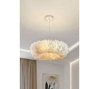 Living And Home Chic Feather 6-Light Chandelier Pendant Light In White White One Size