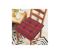 Living and Home Classic Checkered Decorative Chair Cushion in Red | Size: 40 cm x 40 cm Living and Home Red 40 cm x 40 cm