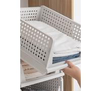 Living and Home Clothing Storage Basket Foldable Stackable Drawer Storage Multifunctional Organizer in Off-White Living and Home Off-White