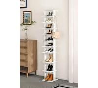 Living and Home Contemporary 10-Tier Household Space Saving Shoe Rack - White