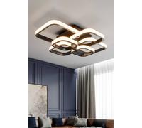 Living And Home Contemporary Led Energy-Efficient Light-Adjusted Semi Flush Ceiling Light In Black Black One Size