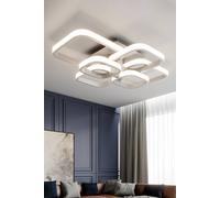 Living And Home Contemporary Led Energy-Efficient Light-Adjusted Semi Flush Ceiling Light In White White One Size