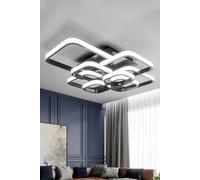 Living And Home Contemporary Led Energy-Efficient Semi Flush Ceiling Light In Black Black One Size