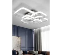Living And Home Contemporary Led Energy-Efficient Semi Flush Ceiling Light In White White One Size