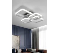 Living And Home Contemporary Led Energy-Efficient Semi Flush Ceiling Light In White White One Size