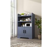 Living And Home Contemporary Wooden Sideboard Cabinet With Open Storage In Grey Grey One Size