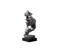 Living And Home Creative And Abstract Men Figure Statues Sculptures Keep Silence Figurine In Silver Silver One Size