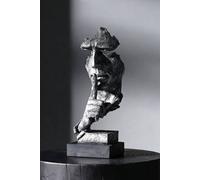 Living And Home Creative And Abstract Men Figure Statues Sculptures Keep Silence Figurine In Silver Silver