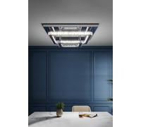Living And Home Crystal Maze Square Ceiling Lamp - A Sparkly Wonderland For Your Room In Silver Silver One Size