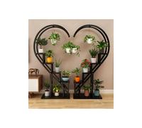 Living And Home Curved 6-Tier Plant Stand Bonsai Display Shelf Flower Rack Holder Shelf In True Black True Black One Size