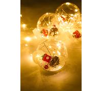 Living And Home Decorative Hanging Ball Led Lights With Sucker Christmas Ornament In White White One Size