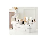 Living and Home Desktop Cosmetic Organizer Storage Box - White