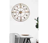 Living And Home Dia 60Cm Elegant Gold Metal Roman Numerals Wall Clock Gold