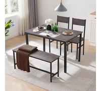 Living And Home Dining Table Set For 4 Industural Grey Metal Framed Wooden Table And Chair Set