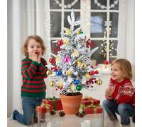 Living And Home Double-Braced Tripod Artificial Christmas Tree For A Snowy Courtyard, 34Cm W X 76.5Cm H