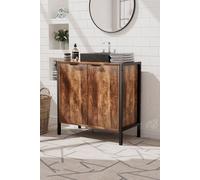 Living and Home Double Door U-Shaped Bathroom Under Sink Cabinet in Brown Living and Home Brown