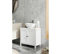 Living and Home Double-door U-Shaped Bathroom Under Sink Cabinet - White