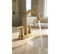 Living And Home Double Handle Bathroom Sink Faucet With Drainer In Gold Gold One Size