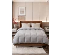 Living and Home Down Alternative Quilted Duvet Insert with Corner Tabs in Light Grey | Size: Super King Living and Home Light Grey Super King