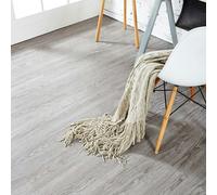 Living and Home Durable Wood Grain Self-Adhesive Vinyl Flooring - Oak Gray - 36 Pcs