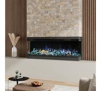 Living And Home Electric Fire Recessed 3 Side Fireplace 12 Flames Colors With Remote Control 50Inch