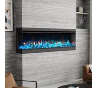 Living And Home Electric Fire Recessed 3 Side Fireplace 12 Flames Colors With Remote Control 60Inch