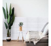 Living And Home Elegant White Pvc 10 Pack Self-Adhesive Waterproof Easy Peel-And-Stick Installation Marble Tile Stickers 60X30Cm