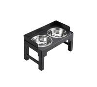Living And Home Elevated Dog Feeder With 2 Stainless Steel Bowls In Black Black