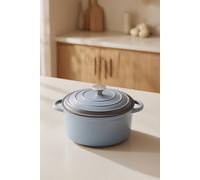 Living And Home Enameled Cast Iron Dutch Oven Pot Rust-Resistant Cookware With Lid In Pale Blue Pale Blue