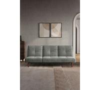 Living and Home Faux Suede 3 Seater Upholstered Sofa Bed - Grey