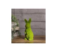 Living And Home Flocked Standing Rabbit Garden Ornament Resin Bunny For Lawn, Patio & Outdoor Decor In Green Green One Size