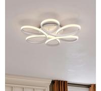 Living and Home Floral 6 Rings Modern LED Ceiling Light Dimmable with Remote Control - 58 cm