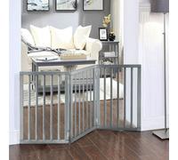 Living and Home Folding 3-Panel Pet Playpen Safety Indoor Durable Dog Fence - Grey