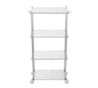 Living And Home Four-Tier Small Hollow Plastic Movable Storage Rack, 40Cm (W) X 21Cm (D) X 57Cm (H)
