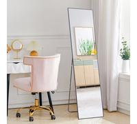 Living And Home Full Length Mirror Wall Mounted Or Freestanding Rectangle Framed Mirror Floor Mirror,black 37 Cm X 147 Cm