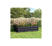 Living And Home Galvanized Steel Raised Garden Bed Planter Box In Black Black