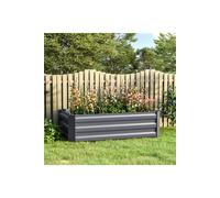 Living And Home Galvanized Steel Raised Garden Bed Planter Box In Grey Grey