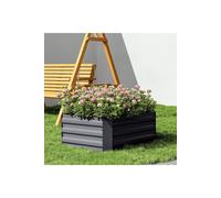 Living And Home Galvanized Steel Raised Garden Bed Planter Box In Grey Grey M