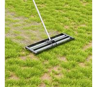 Living And Home Garden Lawn Levelling Rake With Aluminium Alloy Rollers Handle Length 213Cm